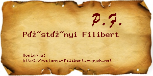 Pöstényi Filibert névjegykártya
